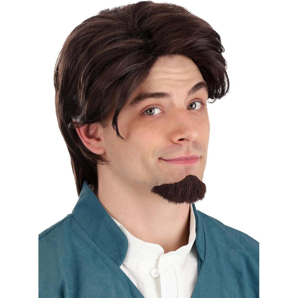 imageDisney Tangled Flynn Rider Costume Wig ampamp Goatee Set for Adults  Movie Character Cosplay Wigs for Men STStandard