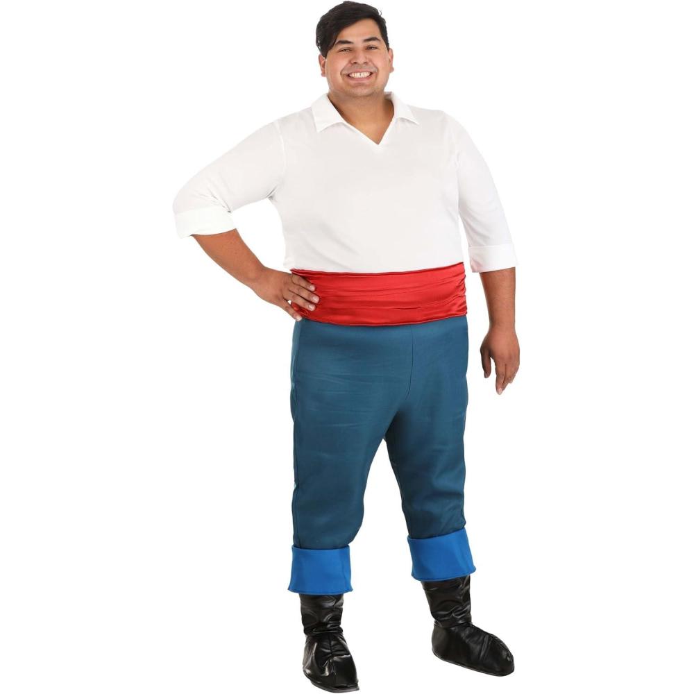 imageDisney The Little Mermaid Prince Eric Plus Size Adult Costume For Fantasy Cosplay Halloween ampamp Couples Costumes