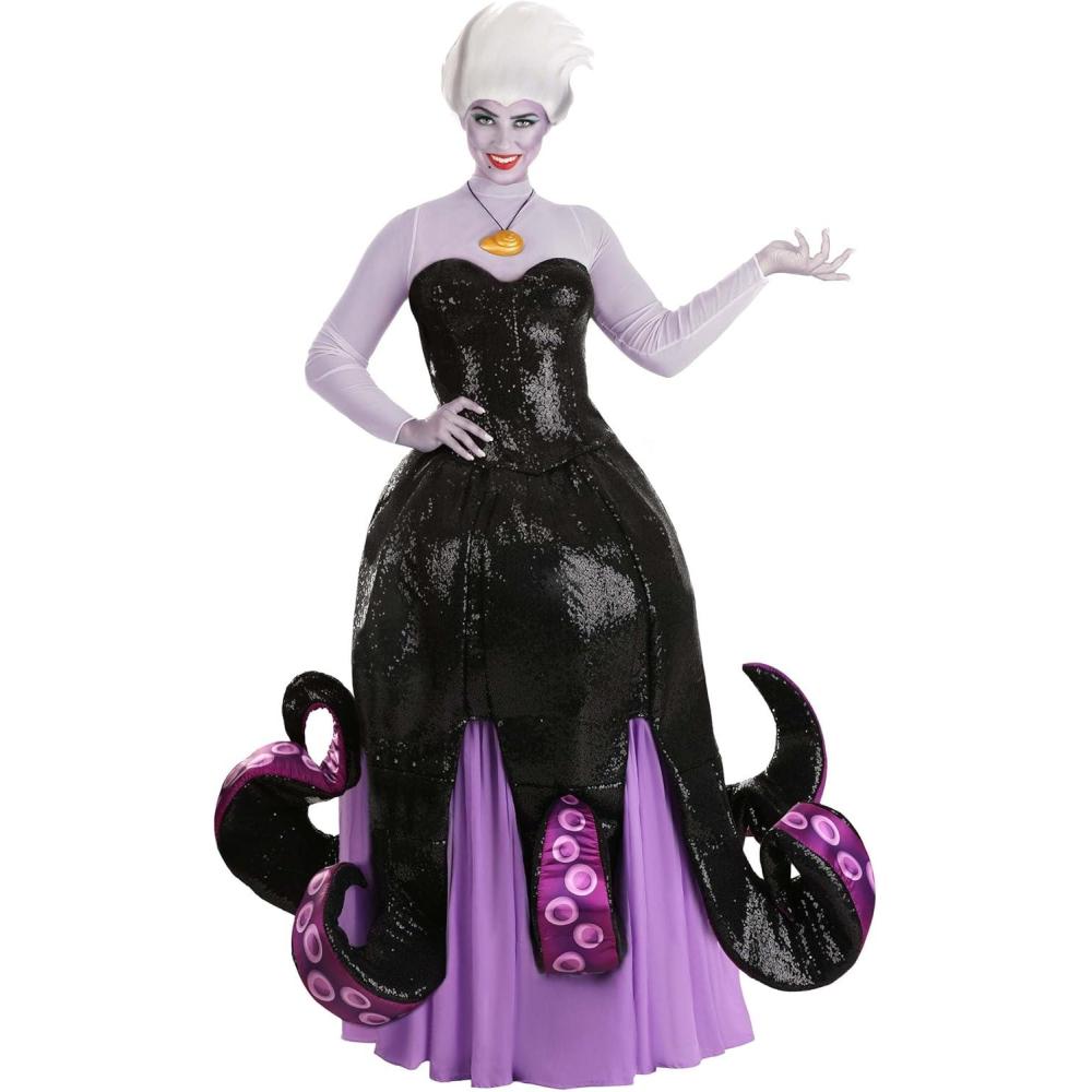 imageDisney The Little Mermaid Ursula Costume Womens Black and Purple Ocotpus Dress Halloween Outfit