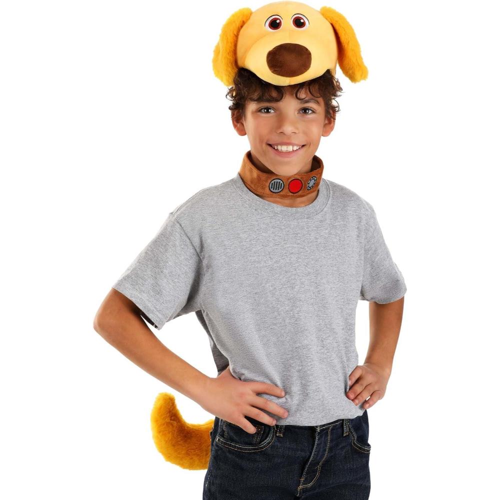 imageDisney and Pixar Up Dug Face Costume Kit  Headband Collar and Tail with HookandLoop Fasteners