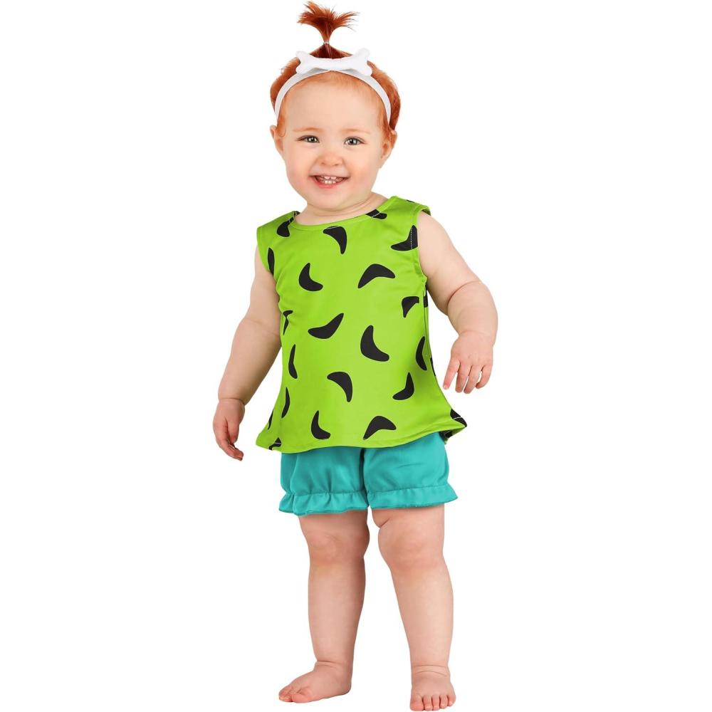 imageFlintstones Pebbles Costume for Infants Flintstones Baby Outfit Baby Cavewoman Costume for Cosplay ampamp Halloween