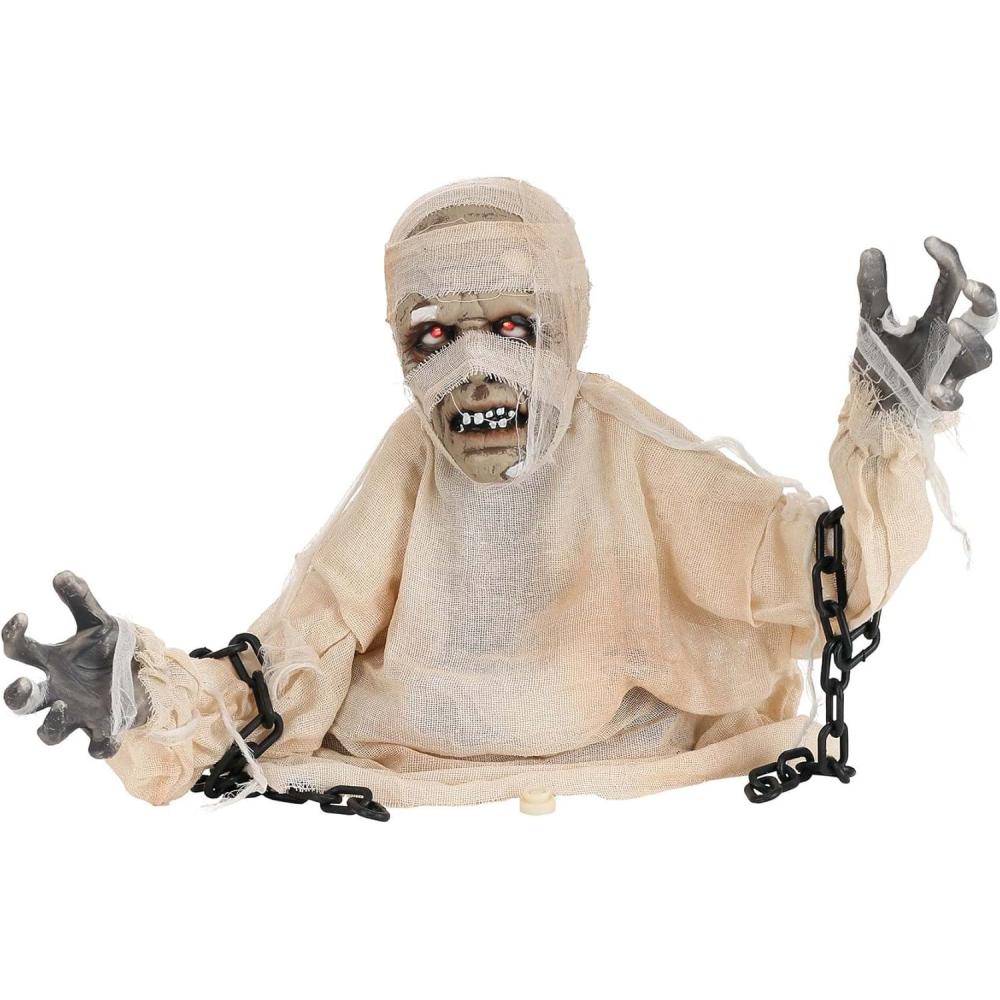 imageFun Costumes Animatronic Scary Halloween Mummy Outdoor ampamp Indoor Decoration Battery Operated Posable LightUp Display  StandardStandard