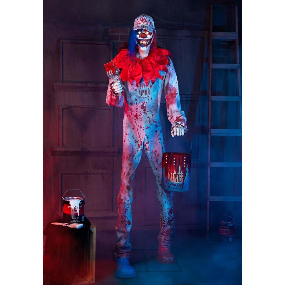 imageFun Costumes Arty the Clown Animatronic 7FT Halloween Decoration Scary Circus Porch Decor for Haunted House and Halloween