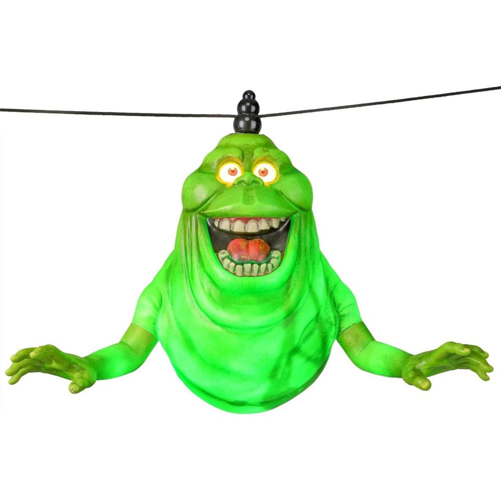 imageFun Costumes Ghostbusters Slimer Hanging Decoration Animatronic with Lights and Sounds  Swinging Ghost Halloween Indoor Outdoor Dcor