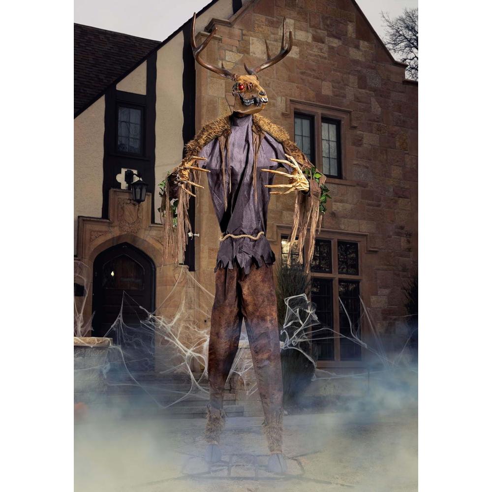imageFun Costumes Towering Wendigo Animatronic Halloween Decoration 12FT Tall with Glowing Eyes Moving Head and Arms