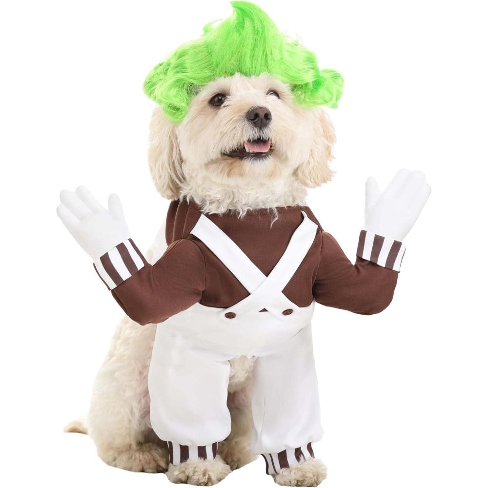 imageFun Costumes Willy Wonka Pets Oompa Loompa for Dogs and Cats Chocolate Factory Worker for Pets  LargeMedium