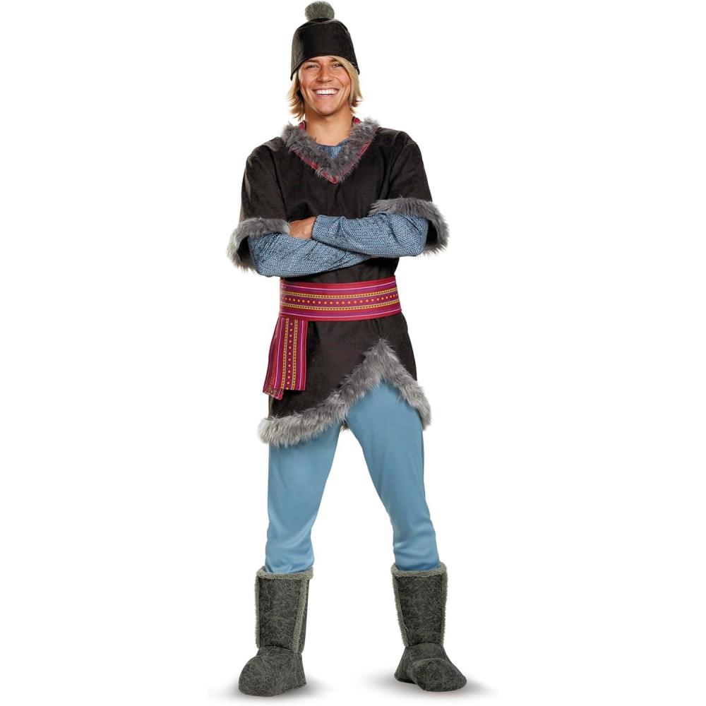 imageKristoff Costume for Adults Disney Frozen Mens Tunic with Hat Belt and Pants and Boot Covers