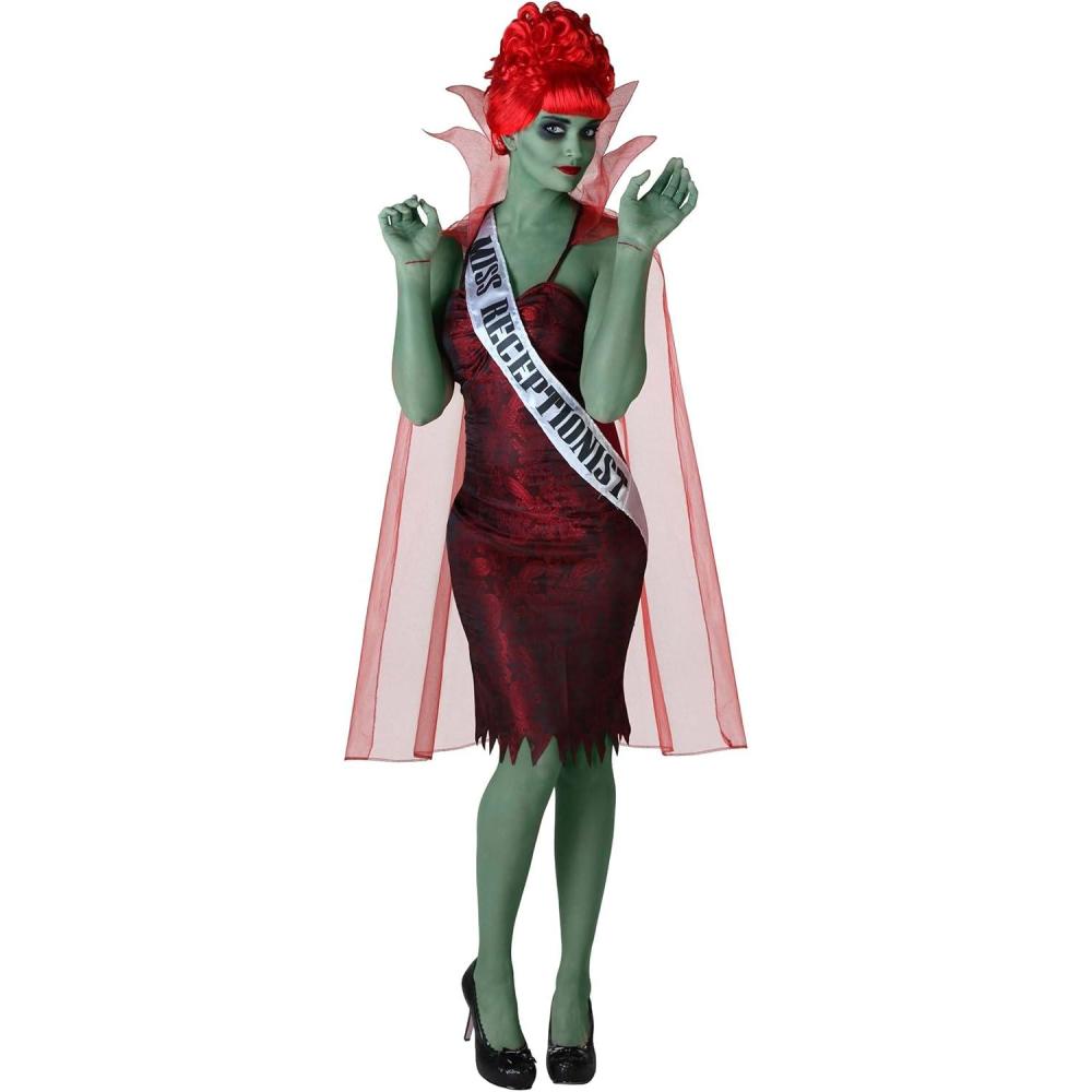 imageMiss Dead Receptionist Halloween Costume With Sash and Cape  Day Of The Dead Dress Outfit For Women