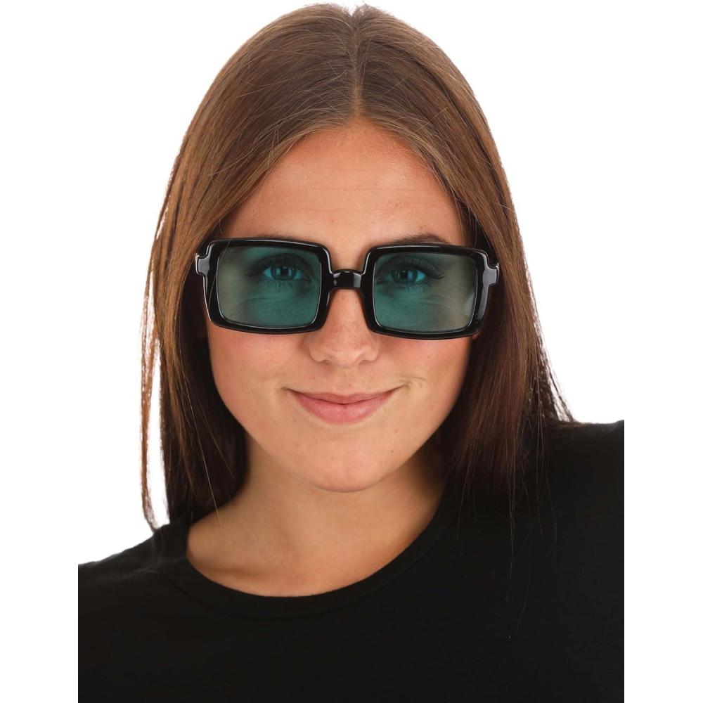 imageNerdy Crime Fighter Glasses  Blue Lenses with Plastic Frame Halloween Costume Novelty Accessory
