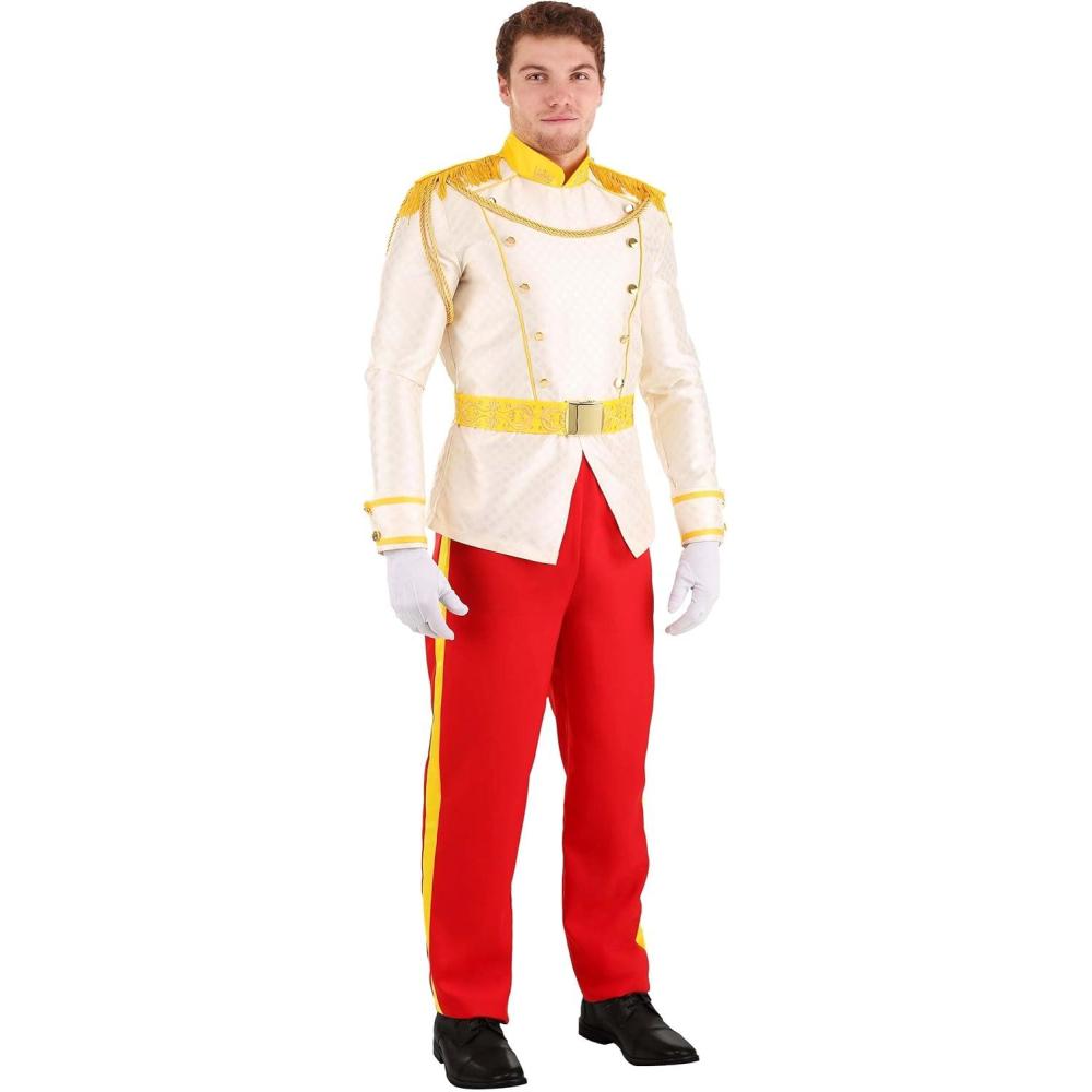imageOfficial Disney Cinderella Prince Charming Costume for Men  Premium Quality White Royal Suit Outfit for HalloweenCostume