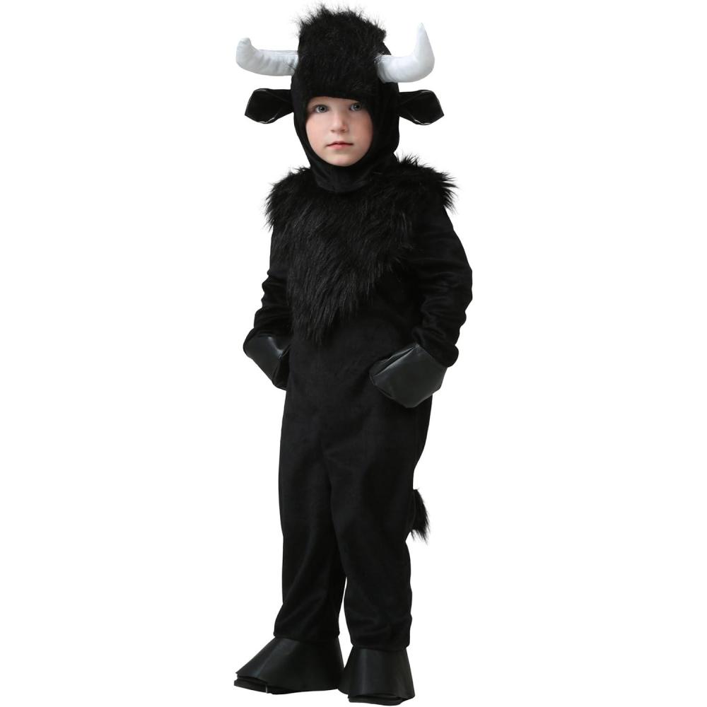 imageToddler Bull Costume  Jumpsuit Mitts Shoe Covers Headpiece