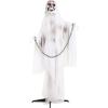 imageFun Costumes Haunted Ghost Animatronic Decoration Chained Ghost LightUp Eyes Posable Arms 55Ft Tall Stand Battery Operated  Standard White