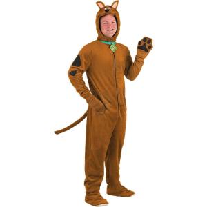 Adult Scooby Doo Halloween Costume for Men – Jumpsuit with Attached Headpiece, Mitts & Tail – Officially Licensed