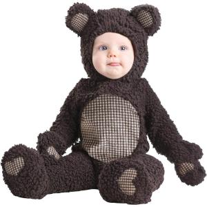 Baby Bear Infant Costume Hooded Jumpsuit, Mitts, Soft-Sculpted Ears, Booties Teddy Bear Set for Infants