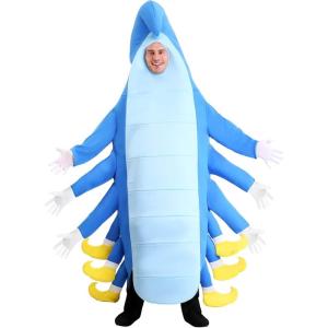 Caterpillar Costume for Adults, Bug Costume, Blue Jumpsuit, Insect Outfit Dress-Up for Halloween