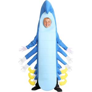 Caterpillar Costume for Kids – Hooded Bodysuit with Foam-Backed Tunic
