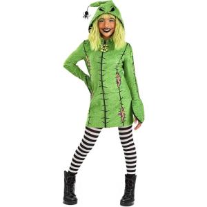 Deluxe Disney Oogie Boogie Hoodie Costume Dress for Girl’s – Nightmare Before Christmas Cosplay Outfit for Kid’s