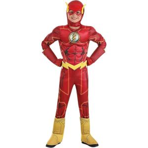 Deluxe Flash Costume for Kids, Red Superhero Suit for Movie Comic Cosplay, Hero Dress-Up Parties & Halloween