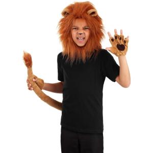 Deluxe Kid’s Lion Costume Kit Lion Mane, Tail, Gloves Set