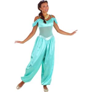 Disney Aladdin Jasmine Costume for Women – Arabian Princess Bodysuit, Pants, Headband & Necklace – Officially Licensed