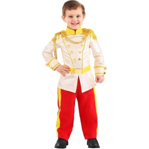 Disney Cinderella Kids Prince Charming Costume Boys, Toddler Prince Charming Outfit, Royalty Halloween Jumpsuit(Bundle W/ Gloves)
