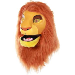 Disney Lion King Simba Mouth Mover Mask – Adjustable Faux Hair Mask with Moving Mouth