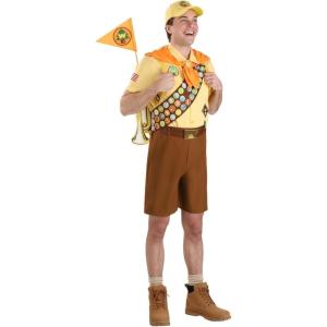 Disney Pixar Adult Up Russell Costume | Men’s Wilderness Explorer Scout Halloween Outfit