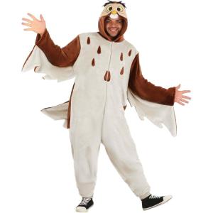 Disney Plus Size Winnie the Pooh Owl Costume, Deluxe Owl Adult Hooded Onesie Outfit, Winnie the Pooh Halloween Costume