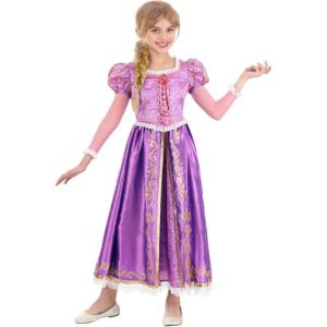 Disney Premium Rapunzel Costume for Girl’s – Kid’s Disney Princess Cosplay Rapunzel Dress – Officially Licensed