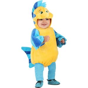 Disney The Little Mermaid Flounder Infant Costume, for Halloween, Cosplay, Ocean Beach Theme Party & Dress Up