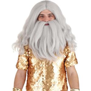 Disney The Little Mermaid King Triton Beard & Wig Costume Accessory Kit – Fantasy Cosplay, Halloween & Dress Up