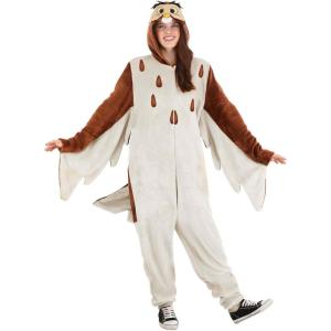 Disney Winnie the Pooh Deluxe Owl Costume, Adult Hooded Onesie Unisex, Halloween Costume and Winnie the Pooh Cosplay Outfit