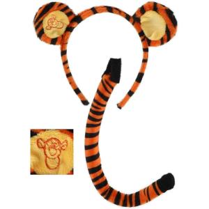 Disney Winnie the Pooh Tigger Ears Headband and Tail Costume Kit for adults and kids(Tigger)