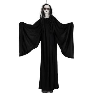 Fun Costumes 3.5FT Hanging Scary Creepy Spooky Phantom Girl Outdoor & Indoor Decoration, Halloween Light-Up Posable Yard Lawn Display(Standard)