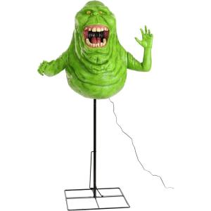 Fun Costumes 5 Ft Animated Ghostbusters Slimer Decoration, Ghostbuster Animatronic Green Ghost with Realistic Motion and Sound Effects