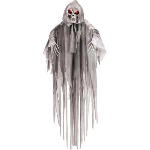 Fun Costumes Hanging Talking Scary Creepy Ghoul Outdoor & Indoor Decoration, Light-Up Eyes Battery Operated Swinging Posable Display(Standard)