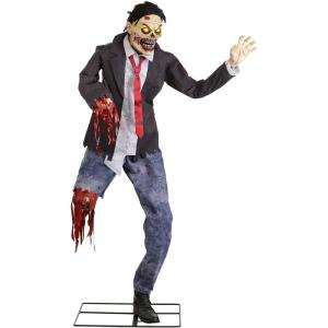 Fun Costumes Hopps The Dismembered Zombie Halloween Animatronic Outdoor Haunted House Decoration with LED Eyes and Motion Sensor Standard(Standard)