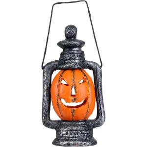 Fun Costumes LED Pumpkin Lantern Halloween Light Up Flashing Pumpkin Home Decoration Styrofoam Lantern with 3 Color Alternating Lights