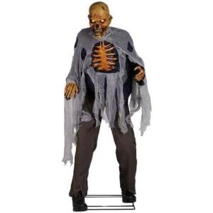 Fun Costumes Lumbering Zombie Animatronic Halloween Decoration 6FT – Life-Size Animated Prop with LED Lights, Sound & Motion Sensor
