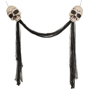 Fun Costumes Skull Door Archway Halloween Decoration Hanging Scary Haunted House Party Outdoor Display(Standard)