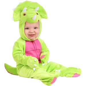 Fun Costumes Tiny Triceratops Costume for Infants, Green and Pink Dinosaur Jumper for Babies
