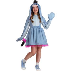 Girl’s Disney Eeyore Costume Dress | Officially Licensed Blue Eeyore Outfit for Halloween and Dress-Up
