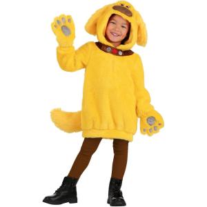 Girl’s Toddler Pixar UP Dug Costume Dress | Officially Licensed Disney Dog Character Outfit for Halloween, Birthday Parties, and Dress-Up 4T