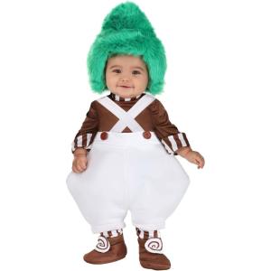 Infant Candy Factory Cutie Halloween Costume, Baby Outfit with Jersey Shirt, Striped Leggings, Foam Pants & Shoe Covers