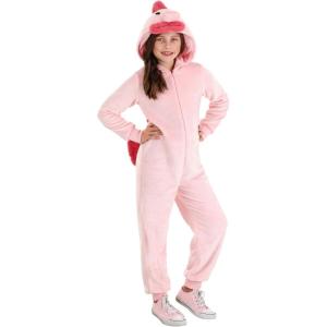 Kid’s Blob Fish Costume, Children’s Fish Halloween Outfit, Funny Animal Jumpsuit with Zipper and Soft Fins(Pink)