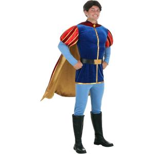 Mens Sleeping Beauty Prince Phillip Halloween Costume | Adult Prince Charming Outfit with Tunic, Pants, Cape, & Belt