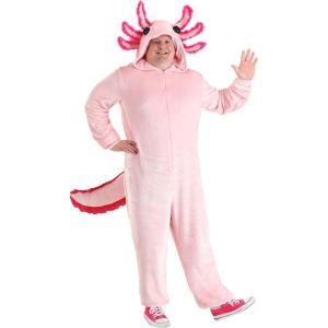 Plus Size Axolotl Adult Costume Jumpsuit | Cute Critter Outfit for Halloween
