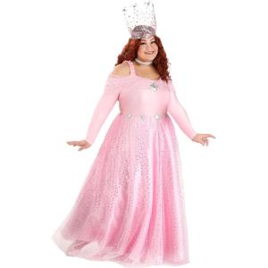 Plus Size Deluxe Pink Witch Dress Costume for Women(Bundle W/ Magic Wand)