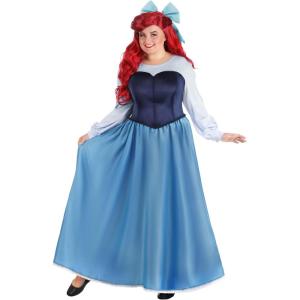 Plus Size Disney The Little Mermaid Ariel Blue Dress Costume for Women – Adult Disney Princess Cosplay Dress