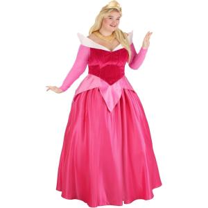 Plus Size Premium Disney Aurora Sleeping Beauty Costume for Women – Official Disney Princess Dress, Crown & Necklace